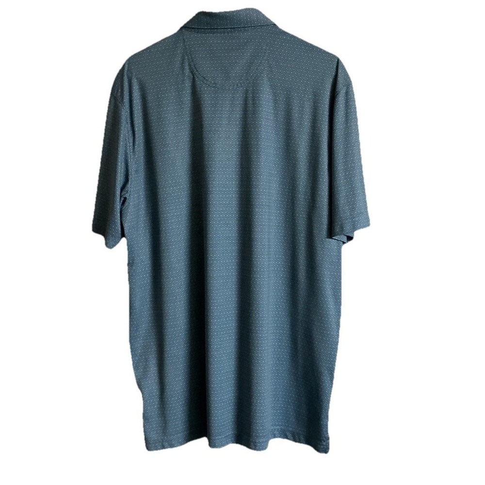 Greg Norman Polo Shirt Mens Blue Geometric ML75 Play Dry Golf Performance Sz XL - Picture 4 of 9